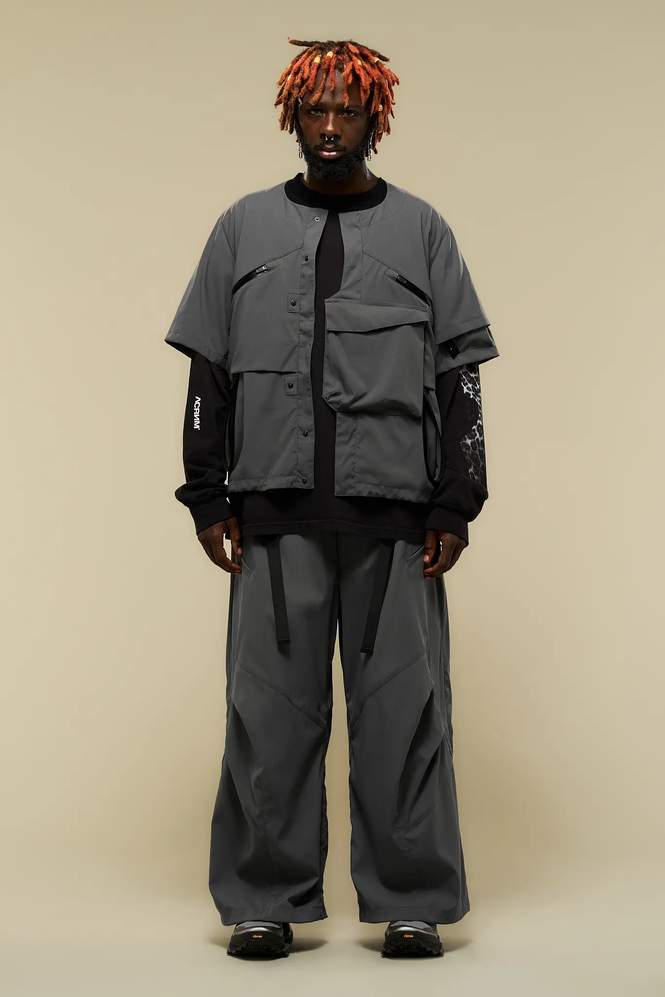 V1A-M Nylon Stretch Interops Vest Gray - 2