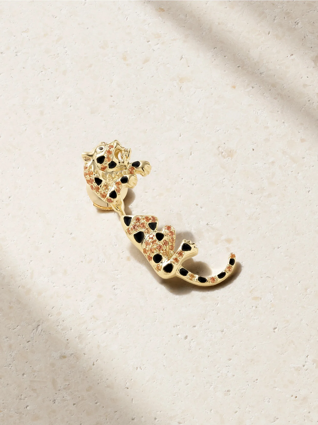 9-karat Gold And Enamel Multi-stone Single Earring - 1