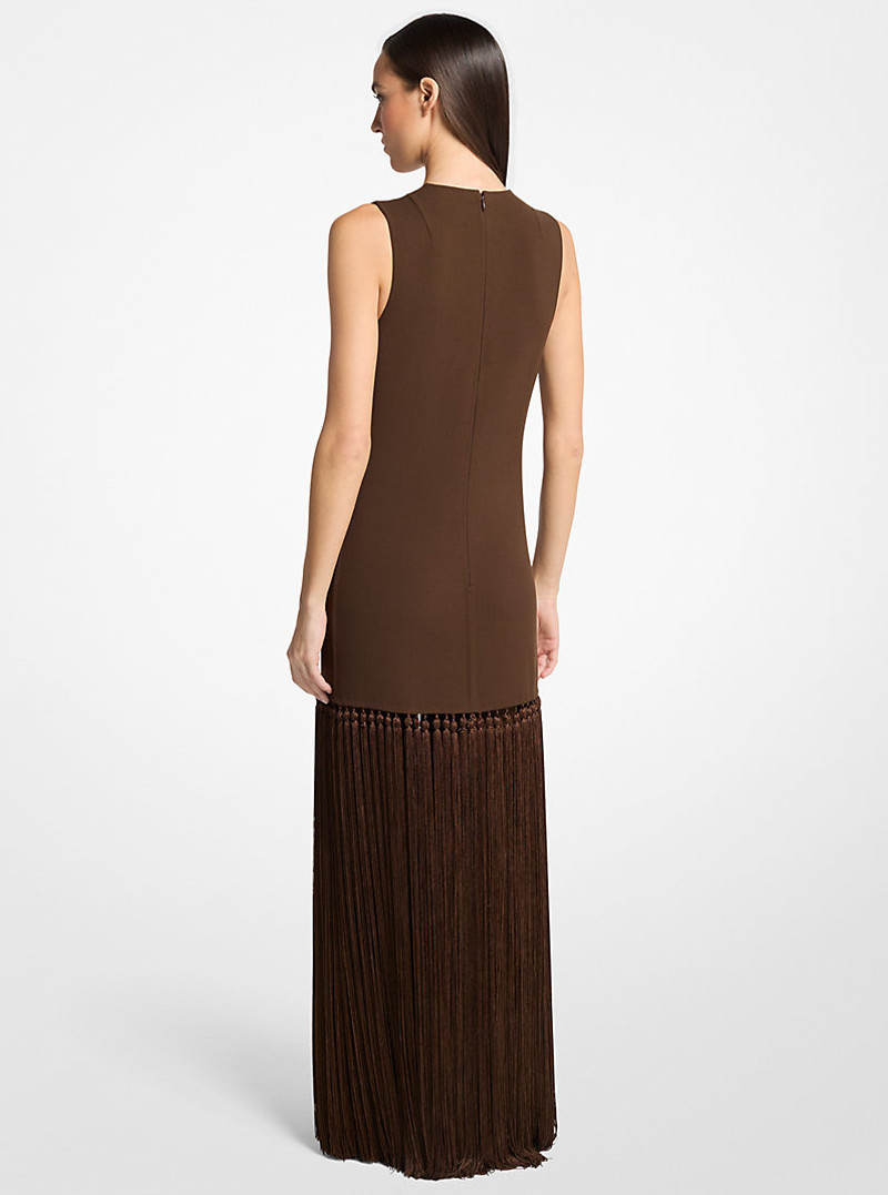 MICHAEL KORS COLLECTION Double Faced Wool Crepe Tassel Dress outlook