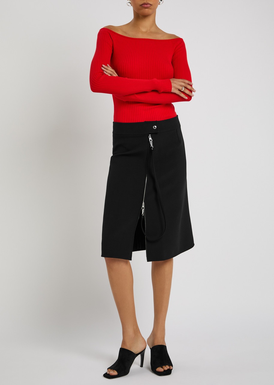 Courrèges Zipped Heritage Crepe Midi Skirt - 4