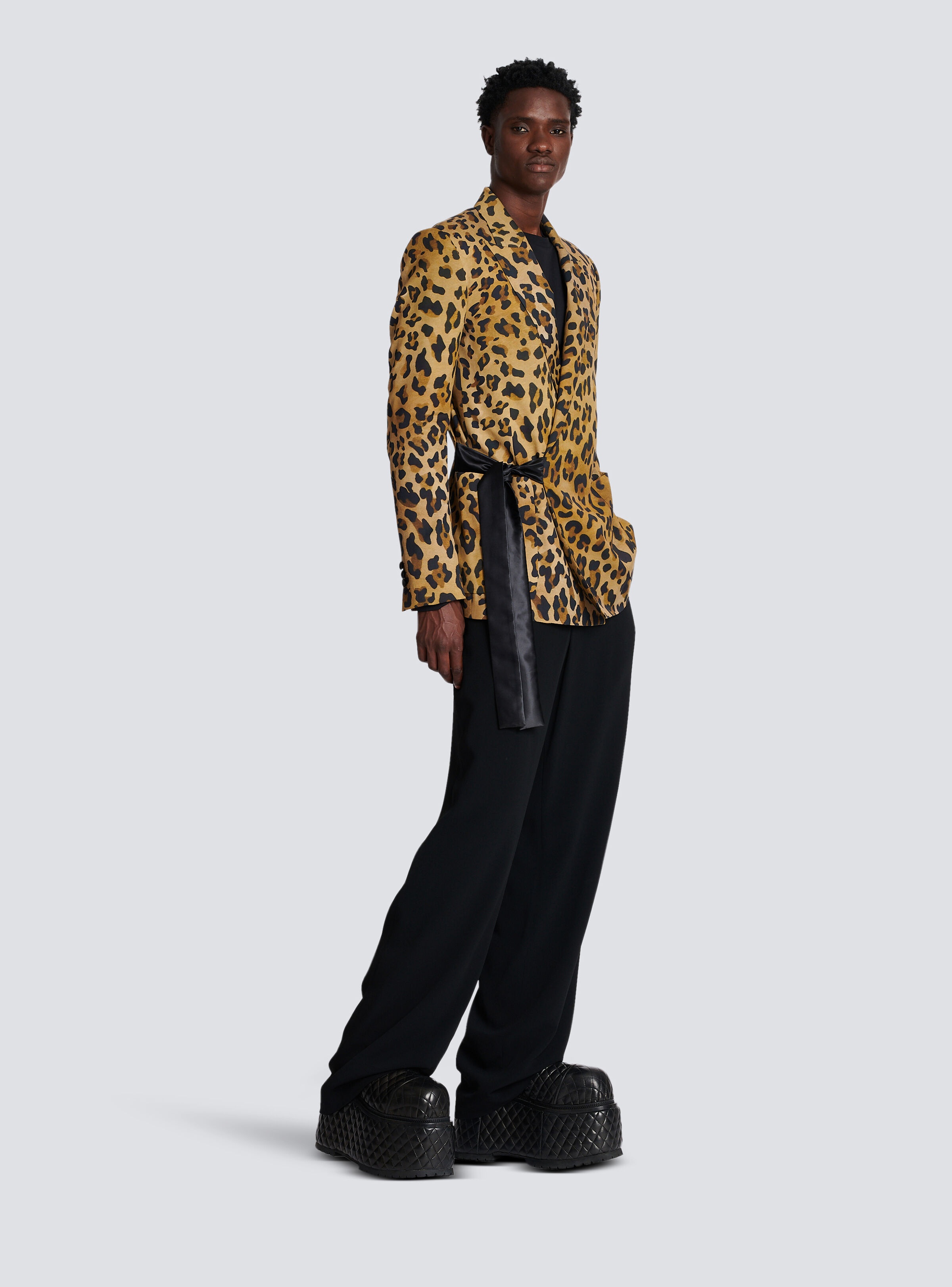 Asymmetric leopard print jacket - 3