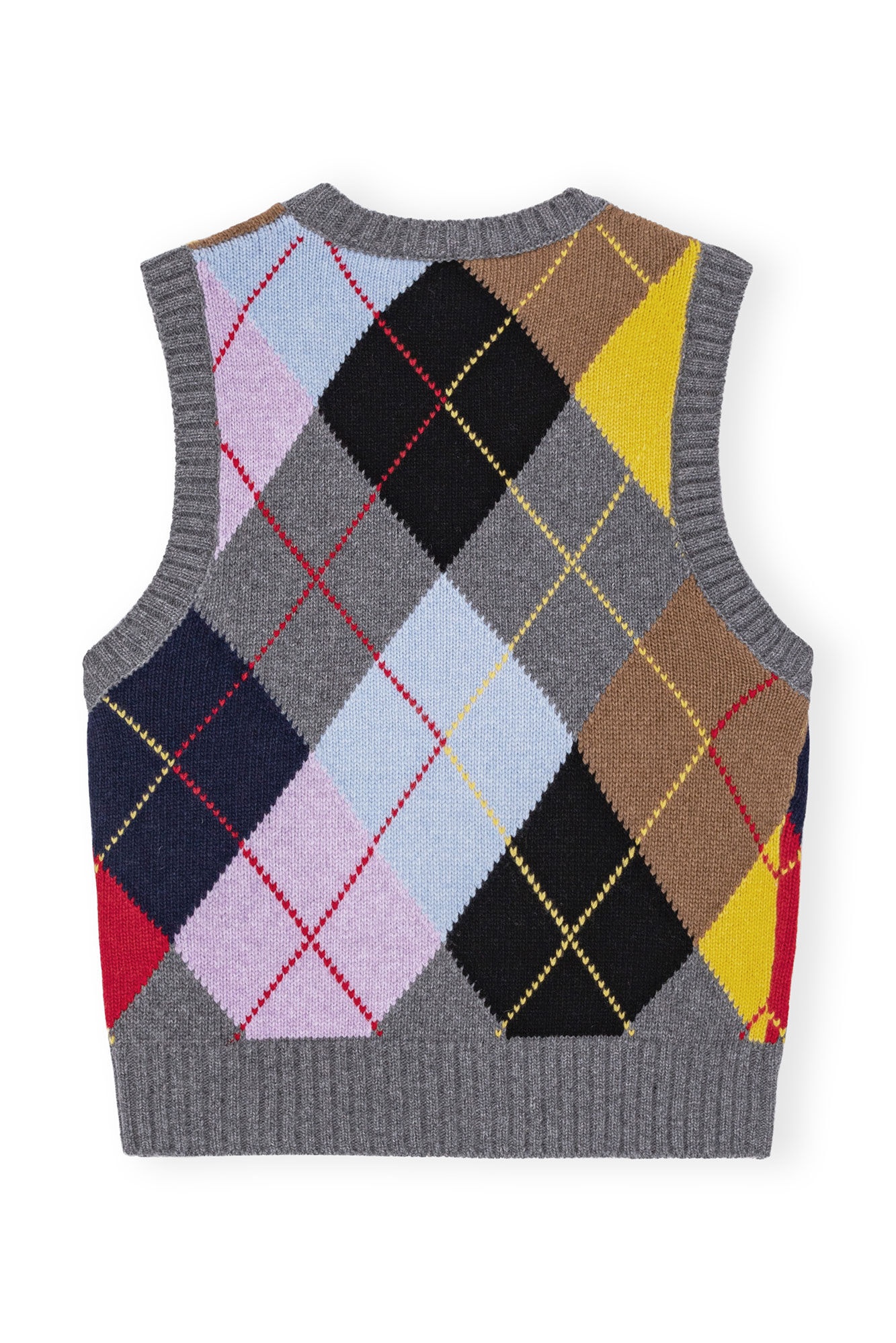 HARLEQUIN WOOL MIX KNIT VEST - 1