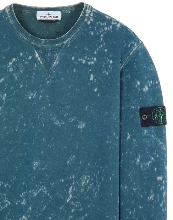 61538 COTTON FLEECE + OFF-DYE OVD TREATMENT_ GARMENT DYED MID BLUE - 3