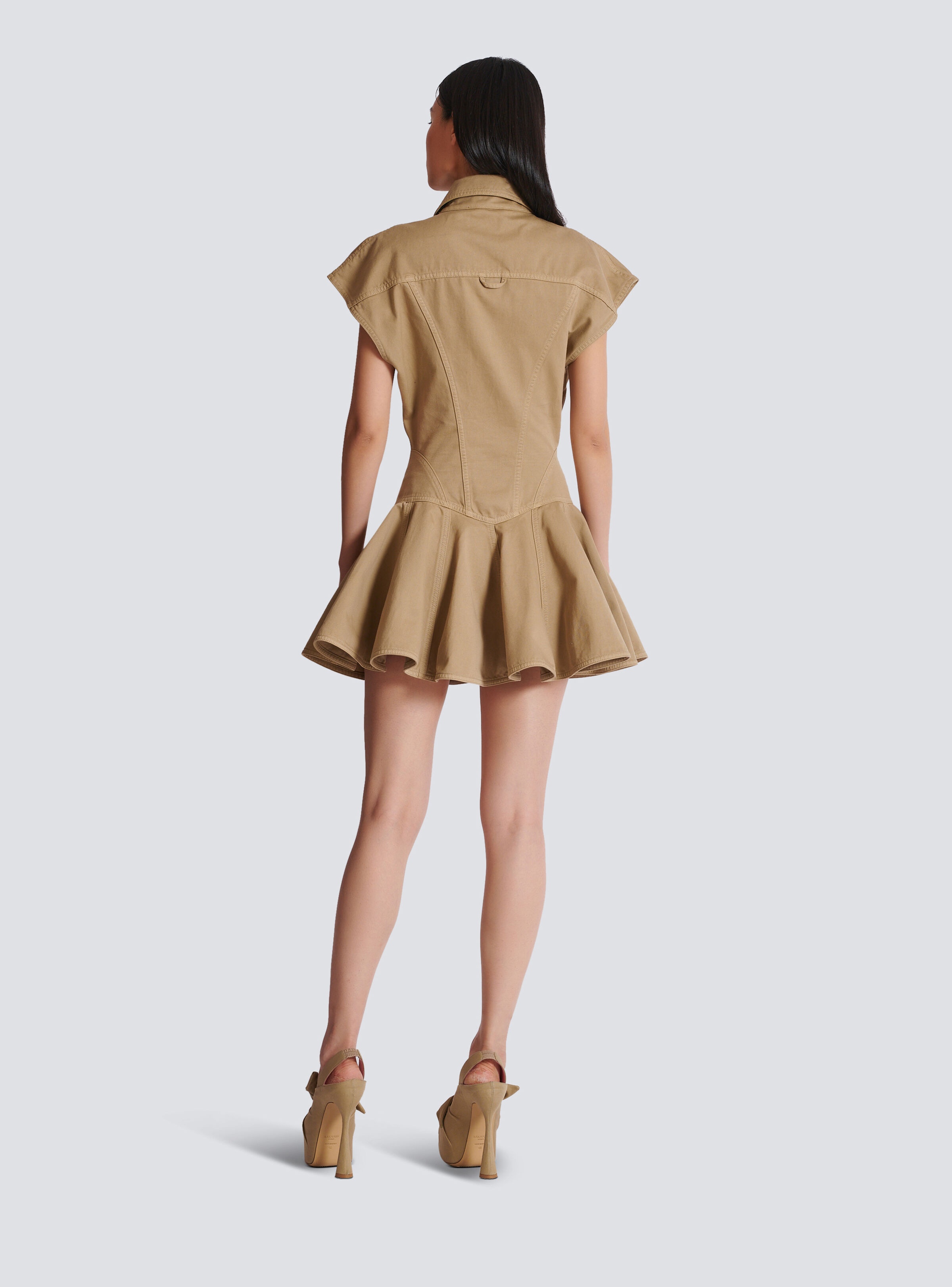 Flared dress in cotton canvas - 4