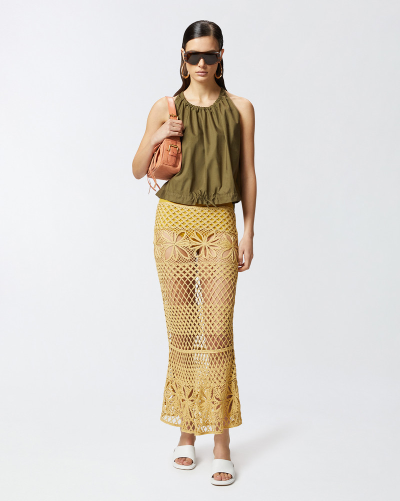 PINKO FANCY CROCHET-EFFECT LONG SKIRT outlook