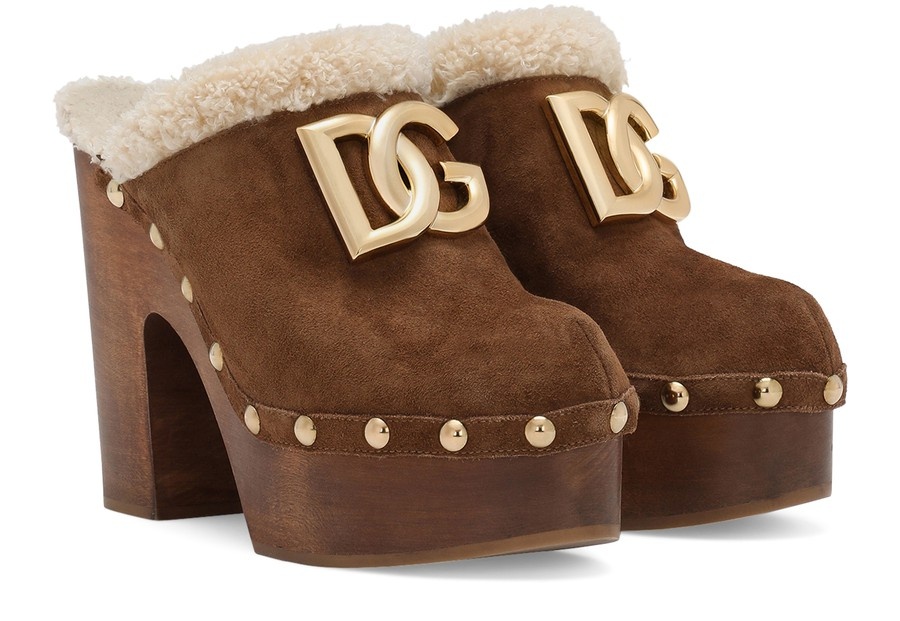 Suede and faux fur clogs - 2