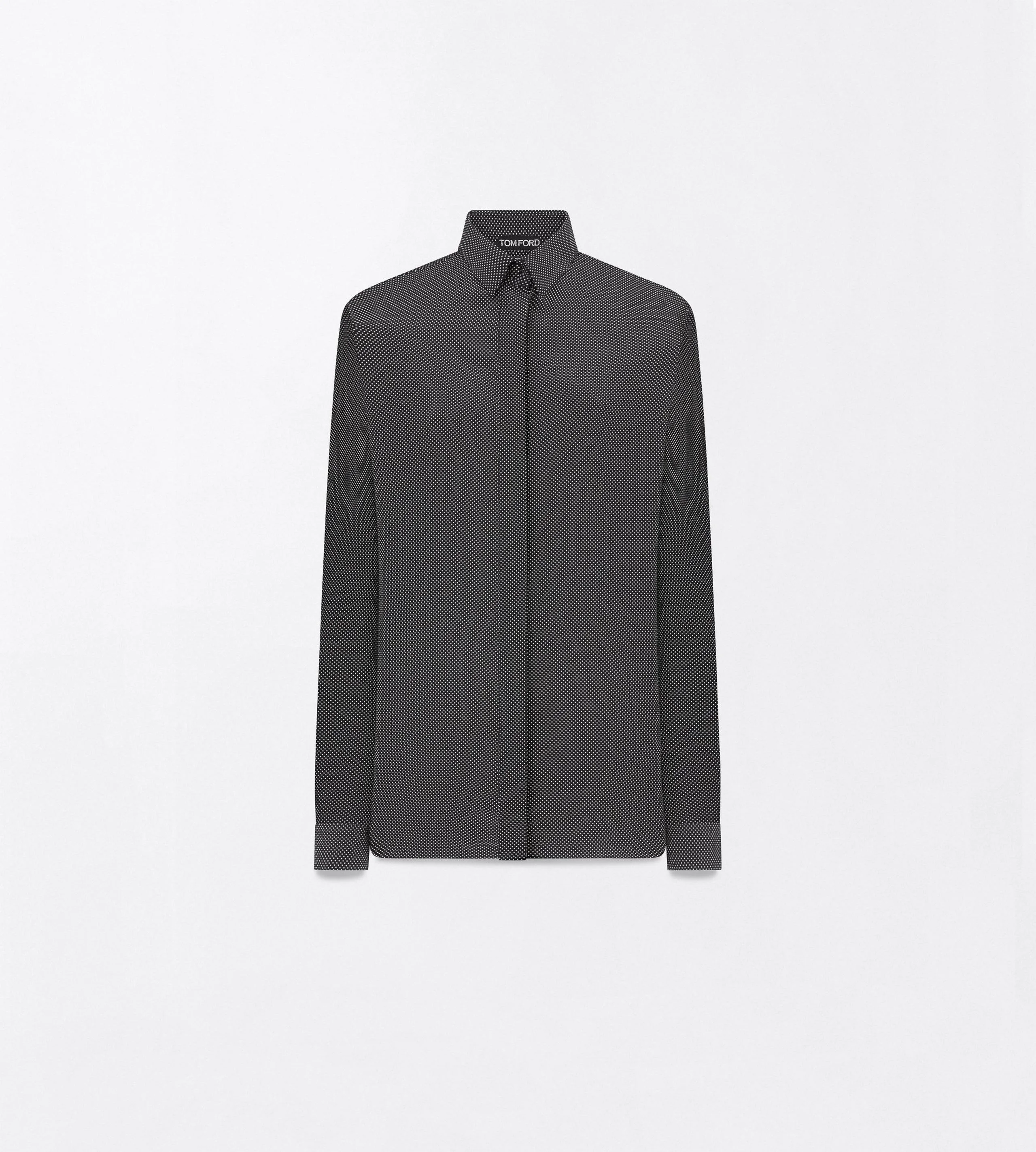 PRINTED MICRO POLKA DOT SILK CREPE DE CHINE SHIRT - 1