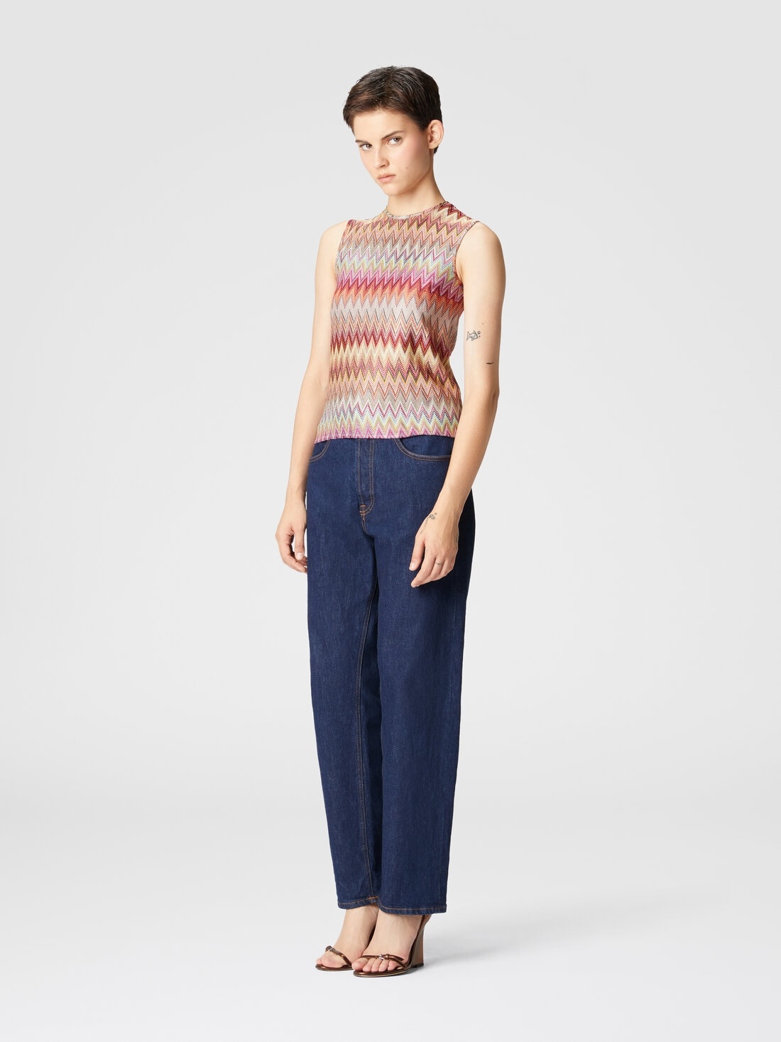 Turtleneck knit lace top - 2
