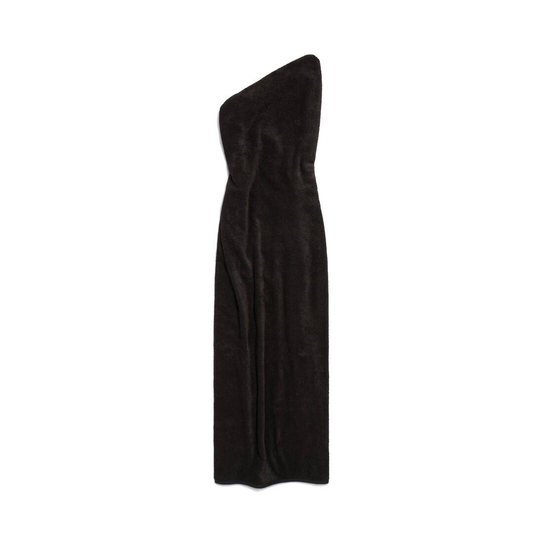 Women's Draped Maxi Dress in Black - 1