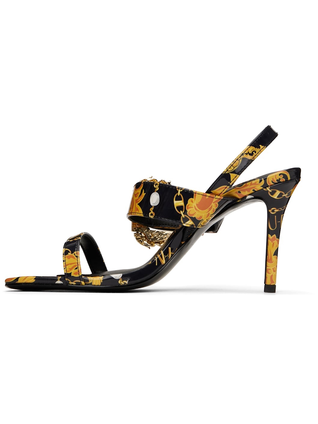 Black & Gold Couture Emily Slingback Heeled Sandals - 3