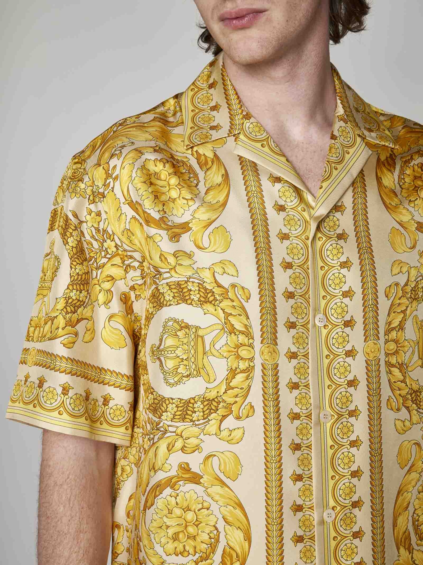 Barocco print silk shirt - 5