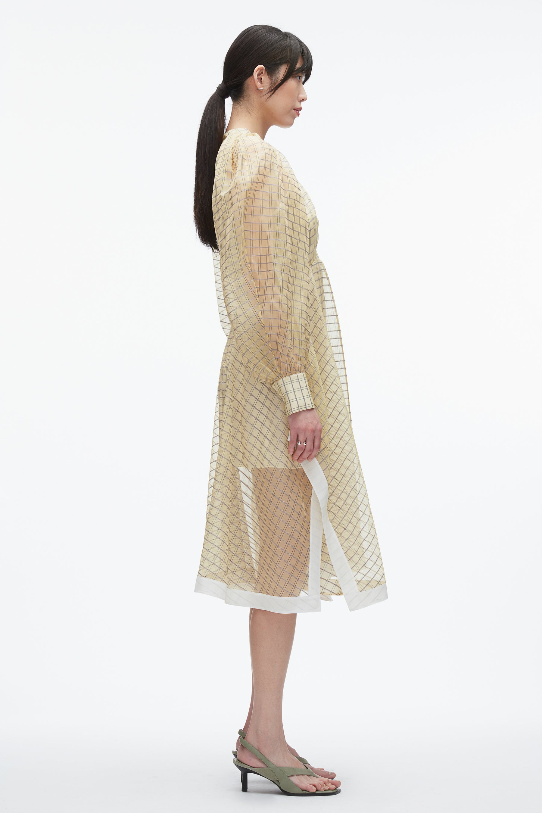 Plaid Organza Flounce Hem dress - 3