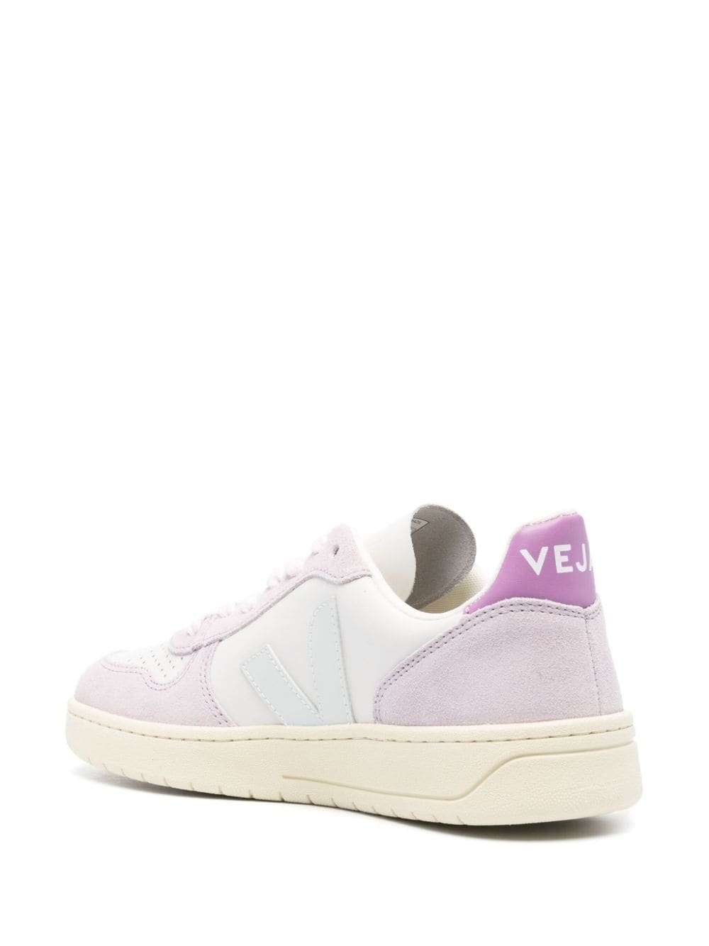 V-10 panelled leather sneakers - 3