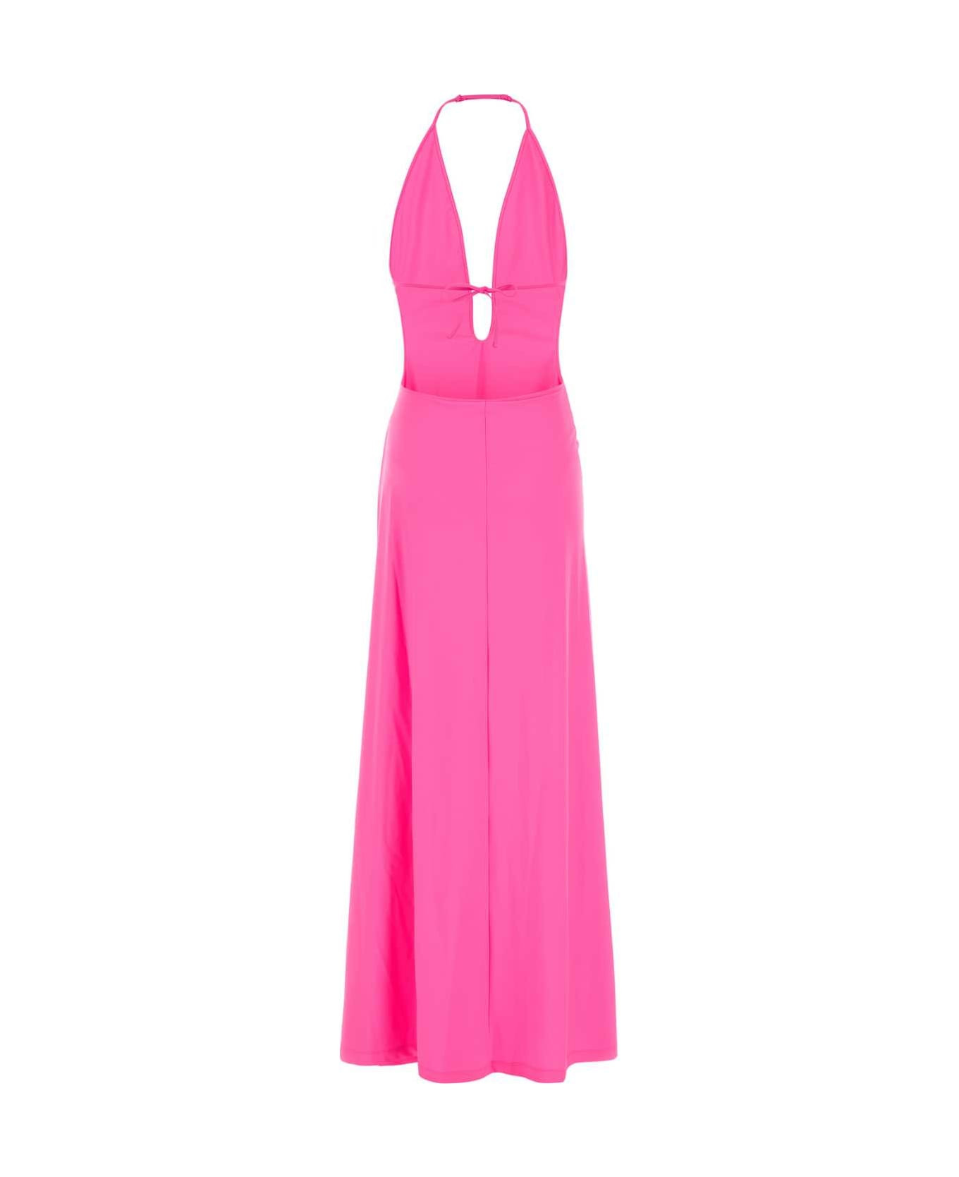 Fluo Pink Stretch Nylon Dress - 2