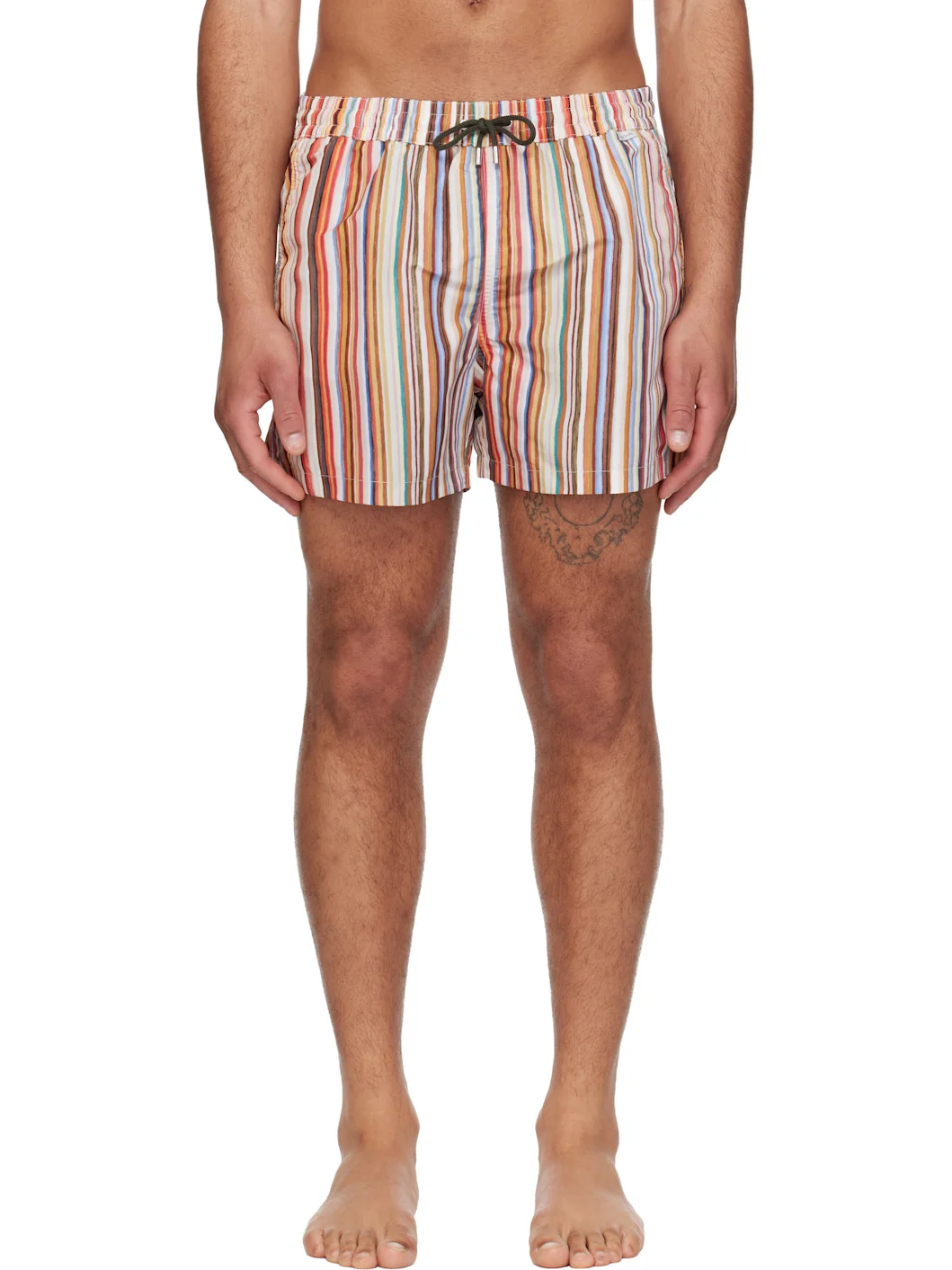 Multicolor 'Painted Signature Stripe' Swim Shorts - 1