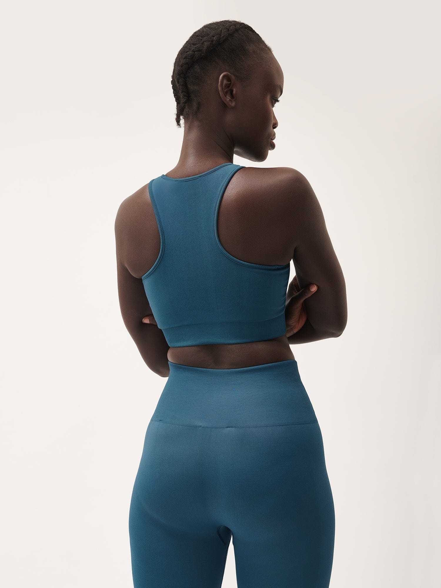 Women's Plant-Stretch Compressive Sports Bra - Storm Blue - 3