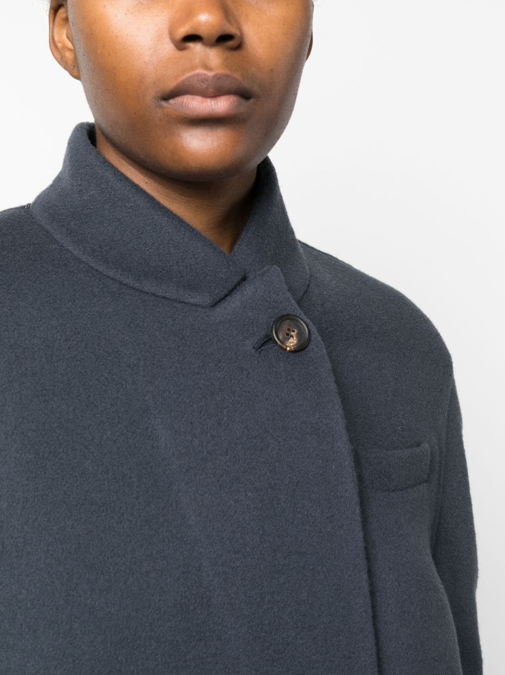 double-breasted button-fastening coat - 5