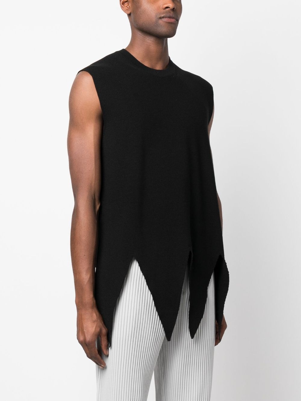 asymmetric ribbed knit tank top - 3