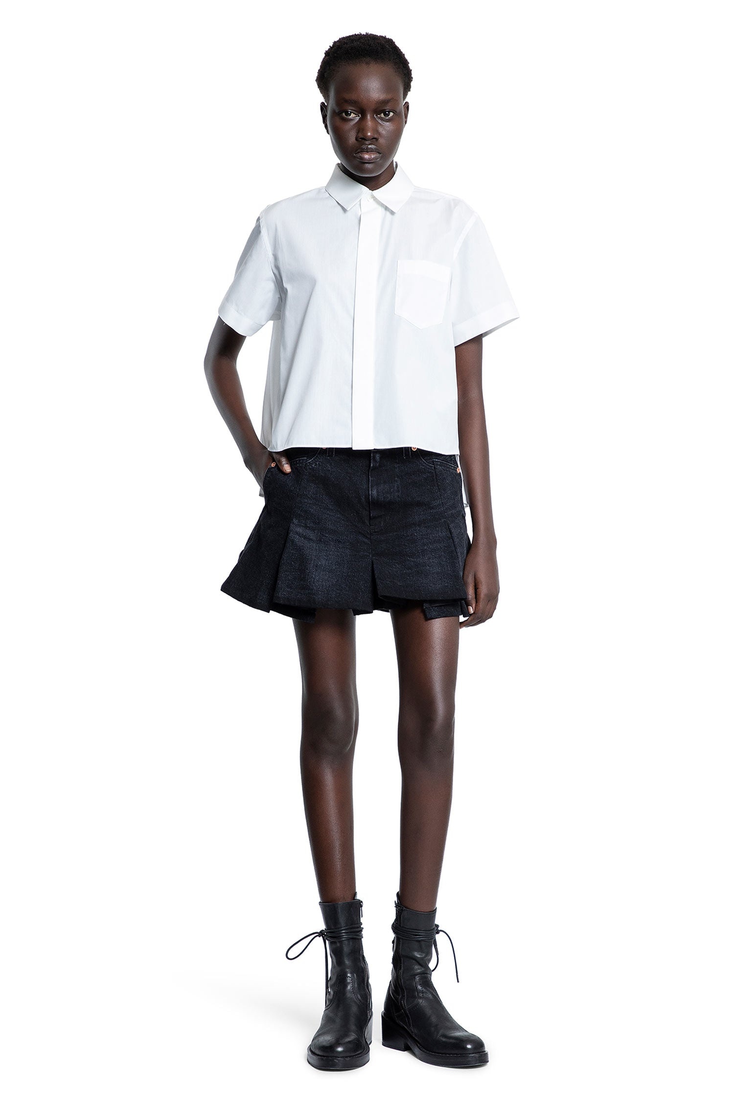 価格は安く Cotton-Poplin-Shirt sacai | REVERSIBLE | antonioli トップス
