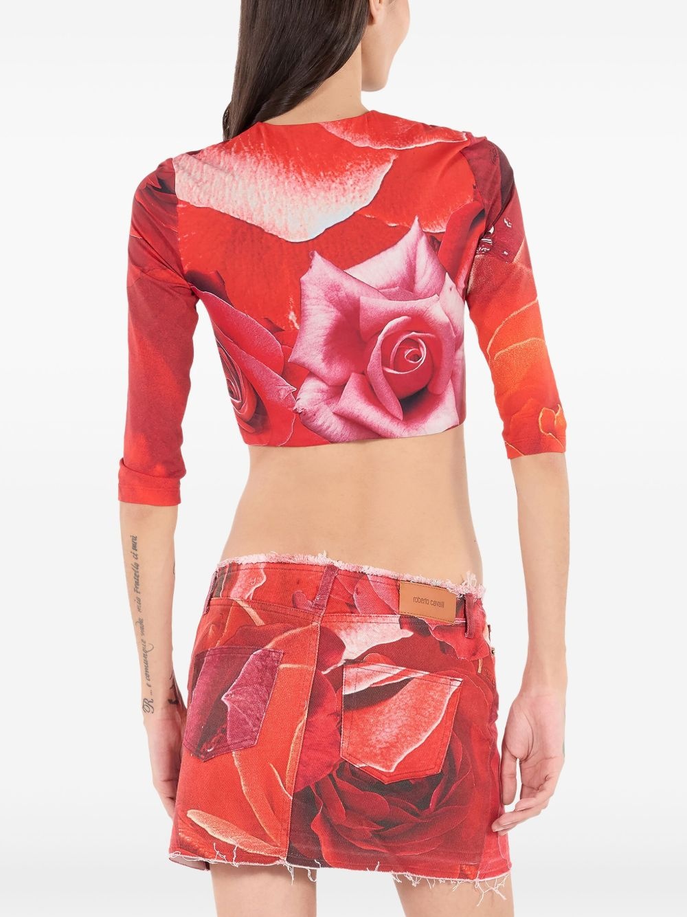 rose-print T-shirt - 4