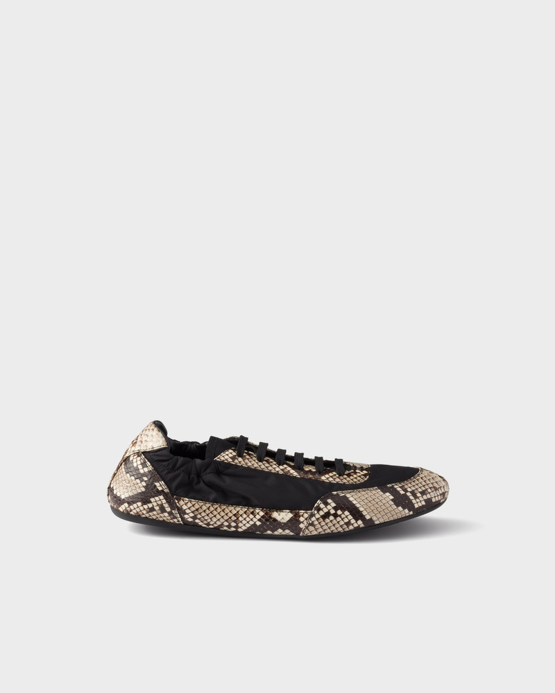 Collapse Re-Nylon and printed Ayers leather sneakers 2