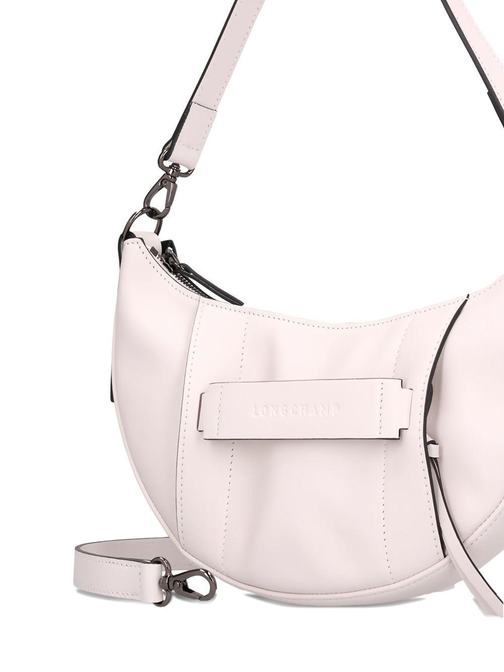 crescent-shaped leather shoulder bag - 3