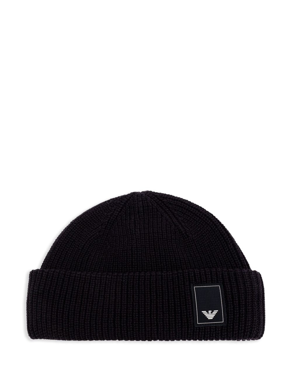 logo-patch beanie hat - 1
