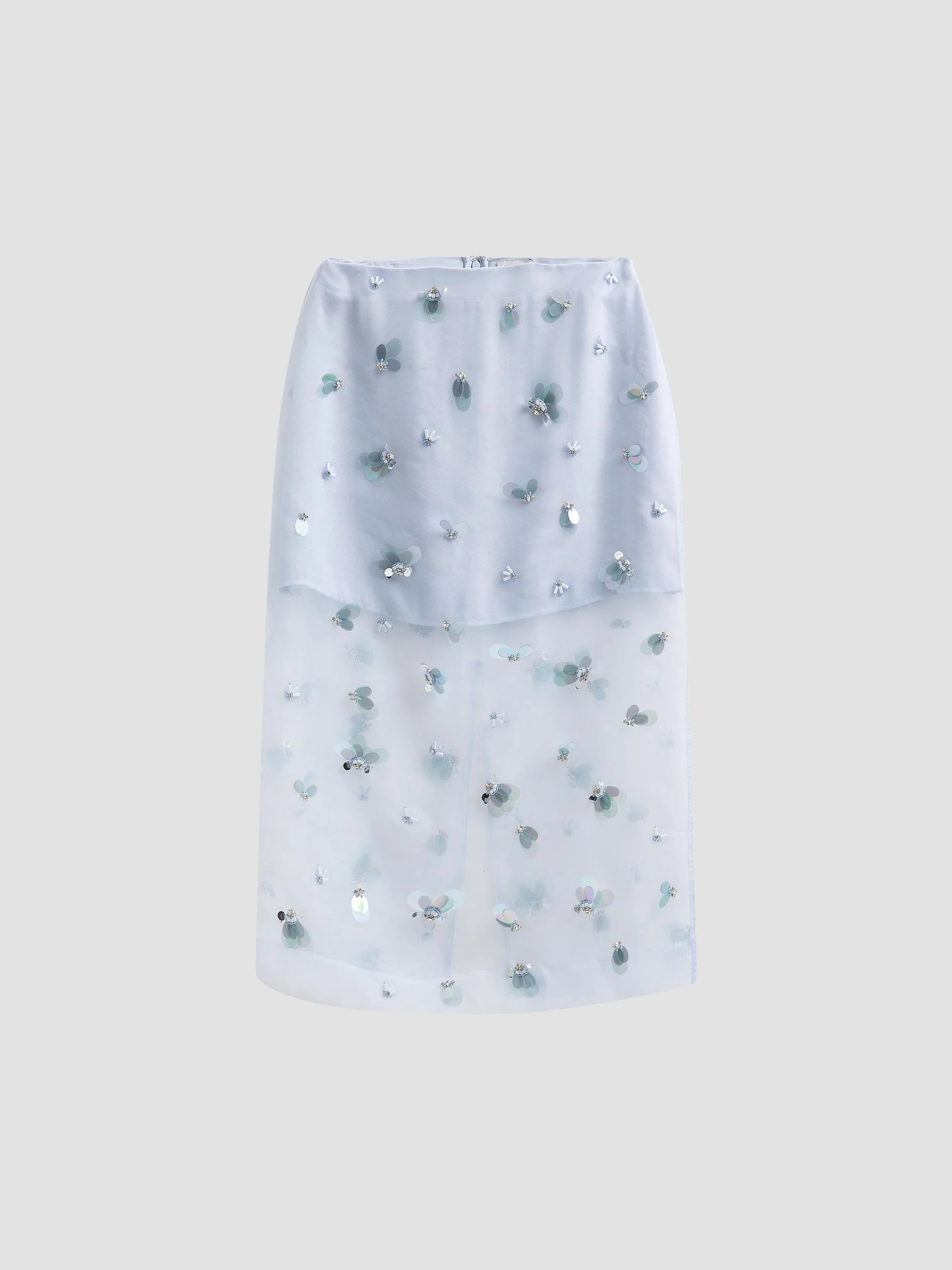 Women's Delilah Silk Midi Skirt - Periwinkle Sky - 1