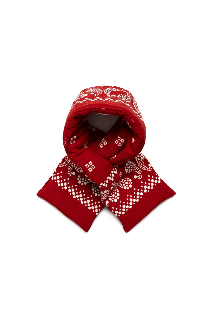 Linen Rayon Bandana KESA Scarf - Red 1