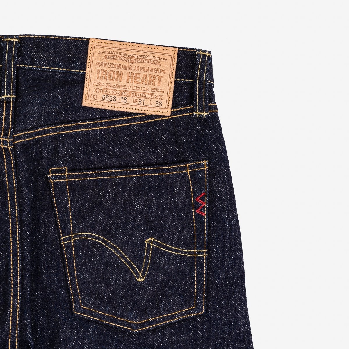 IH-666S-18 18oz Vintage Selvedge Denim Slim Straight Cut Jeans - Indigo - 7