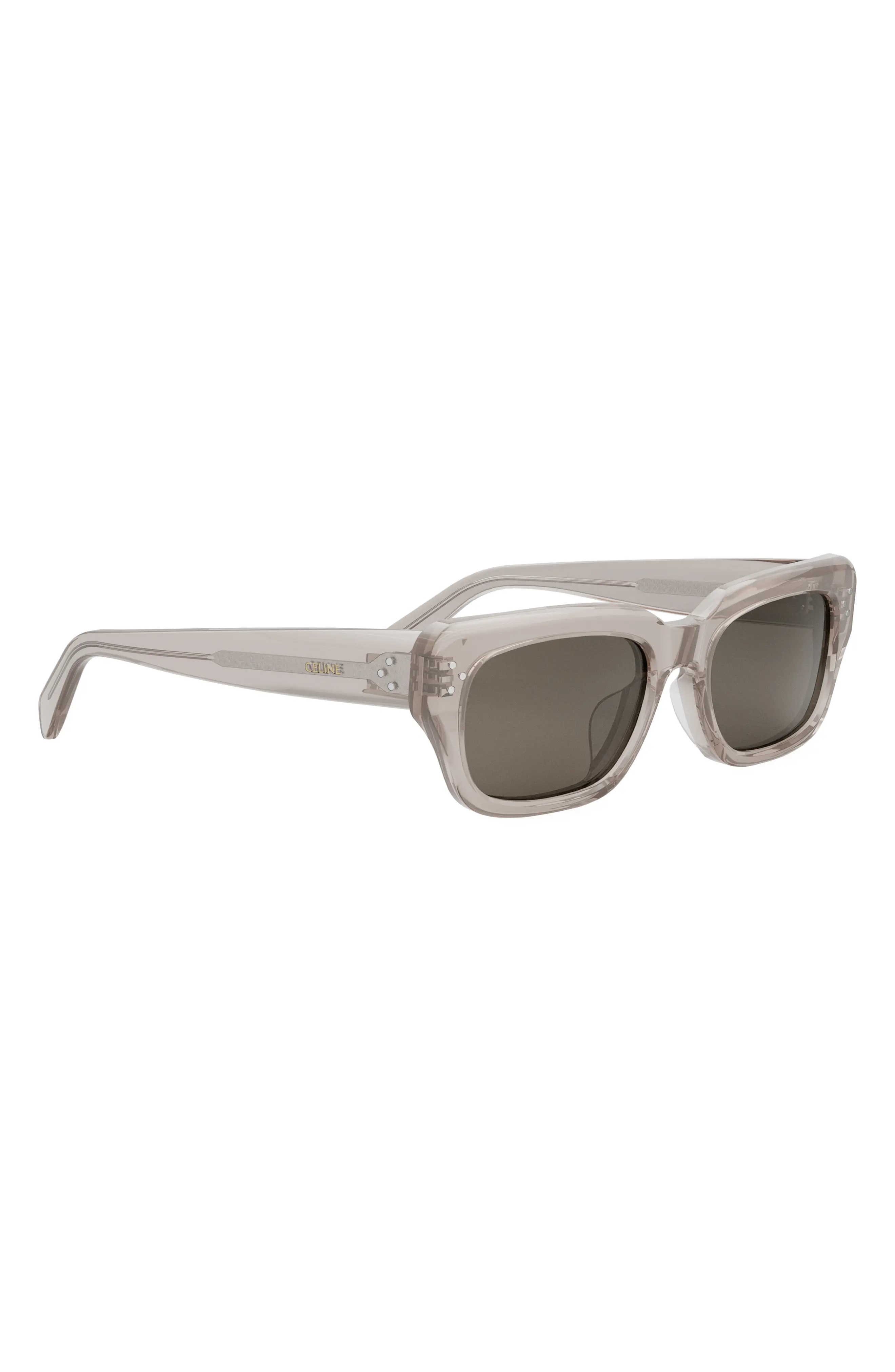 Bold 3 Dot Rectangular Sunglasses in Beige/Brown - 5