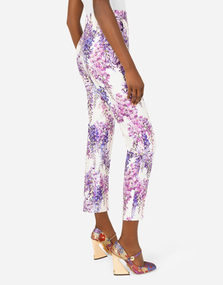 Wisteria-print Mikado pants - 5