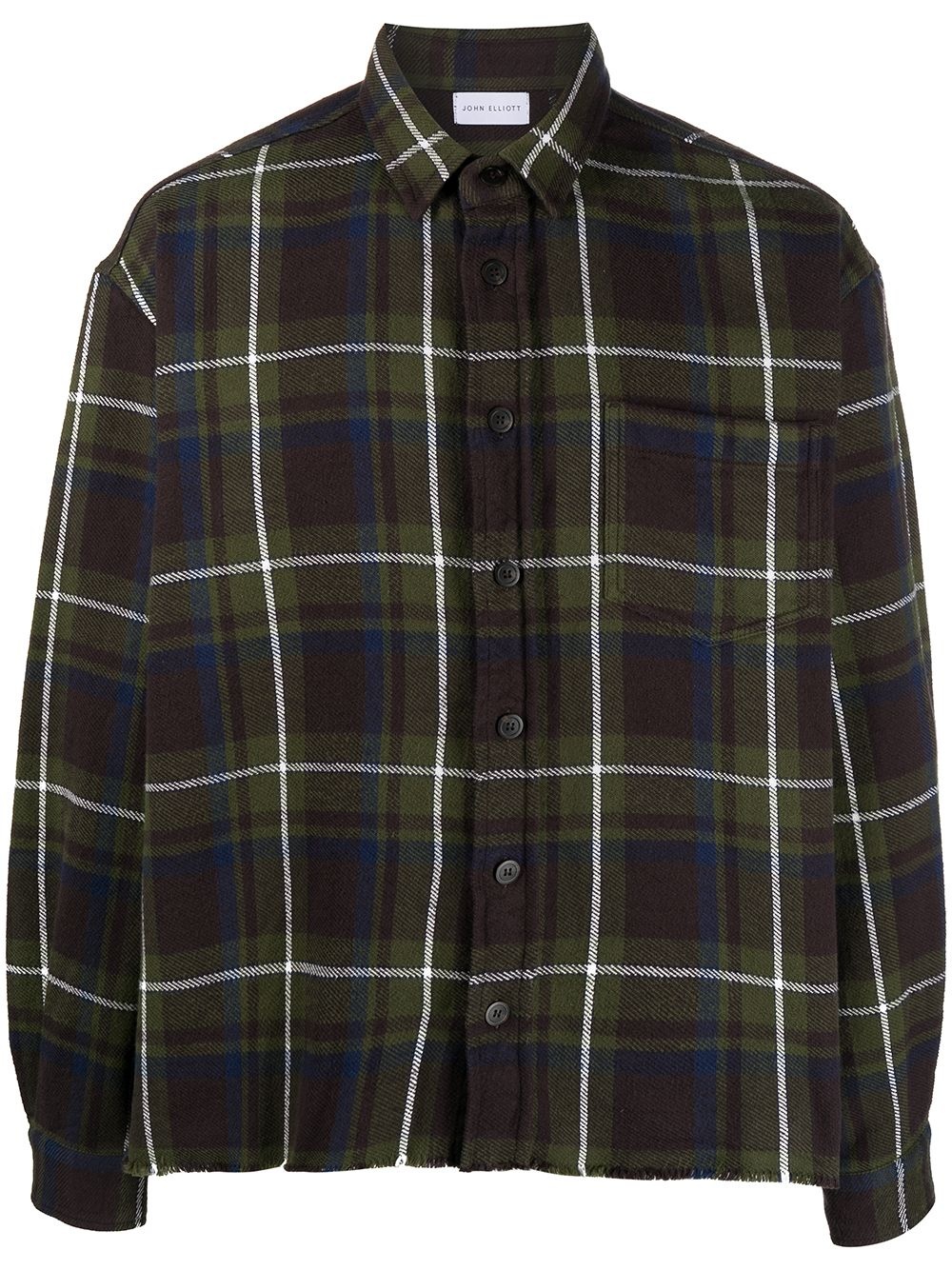 raw checked flannel shirt - 1