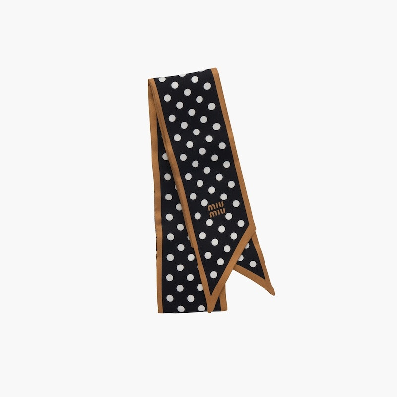 Miu Miu Printed twill scarf outlook