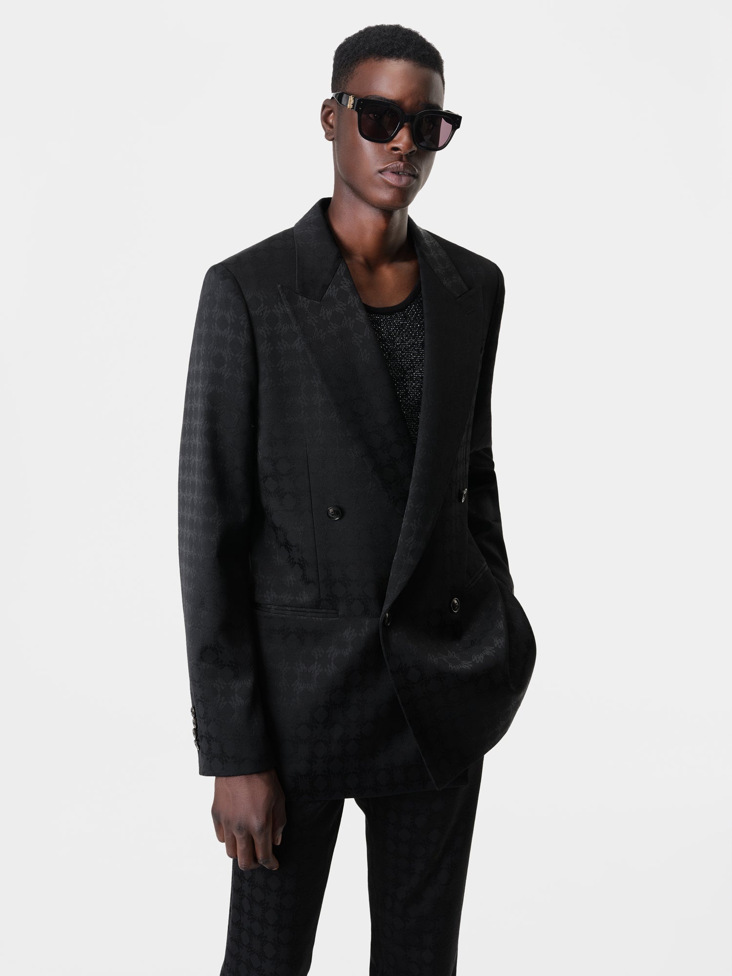 AMIRI TONAL MA QUAD DOUBLE-BREASTED BLAZER | REVERSIBLE