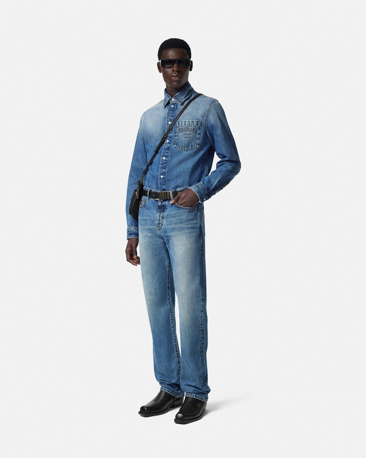 Versace Milano Stamp Denim Shirt - 2