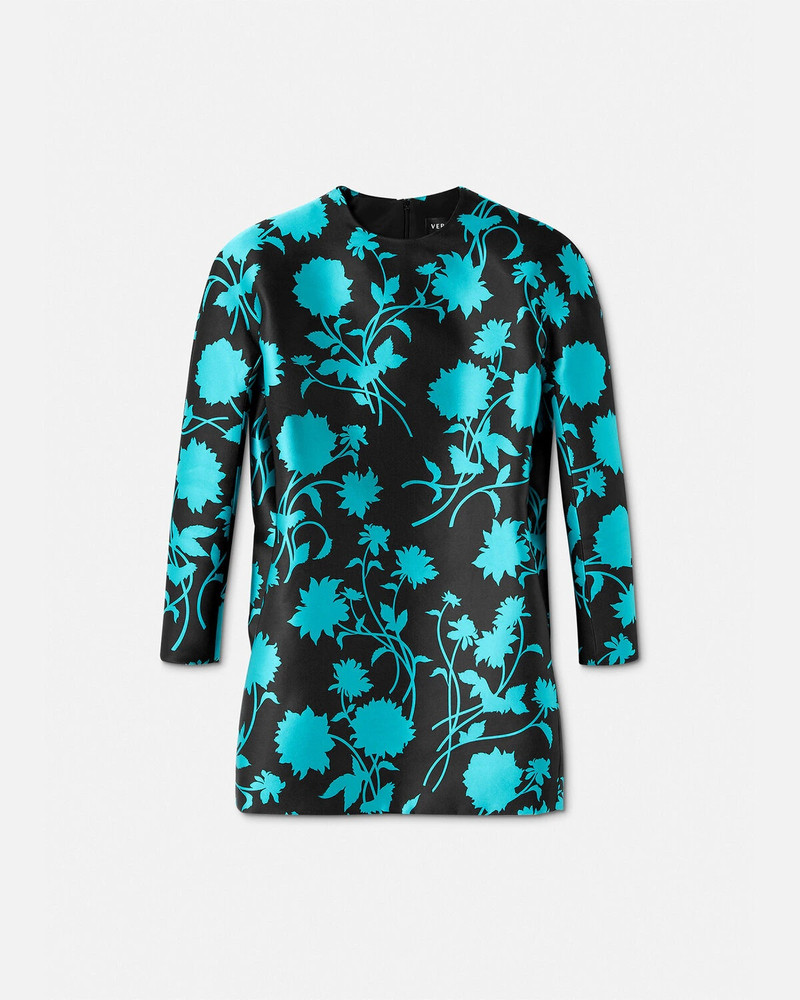 Floral Silhouette Cocoon Mini Dress 1