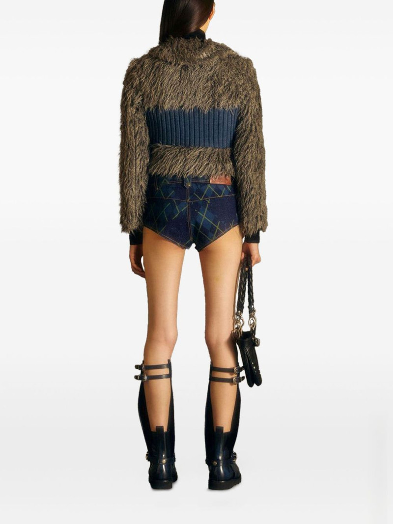 Olga belted panelled shearling cardigan 3