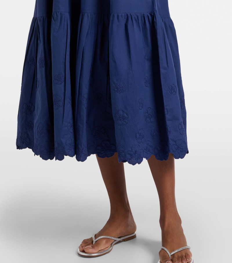 Embroidered cotton midi dress 5