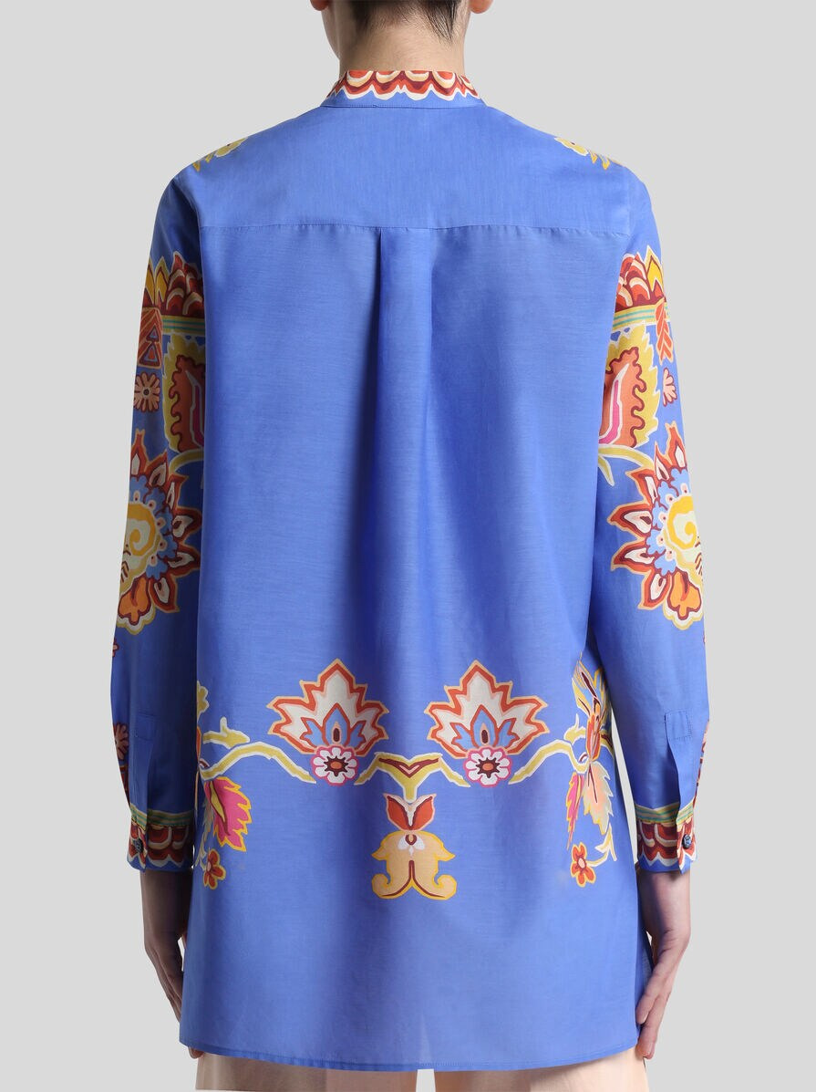 COTTON AND SILK SHIRT WITH PRINT - 5