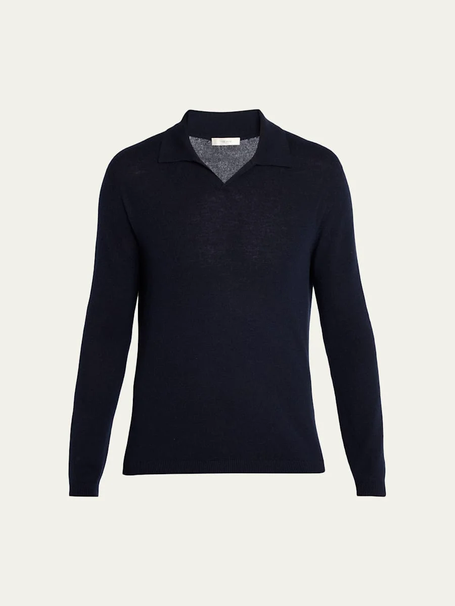 Men's Ripley Cashmere Long-Sleeve Polo Sweater - 1