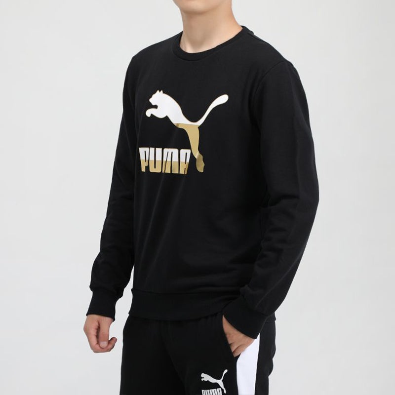 PUMA Classics Casual Printing Round Neck Black Gold Color 'Black Gold' 599296-51 - 4