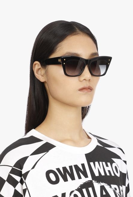 Black and gold-tone acetate B-II sunglasses - 4