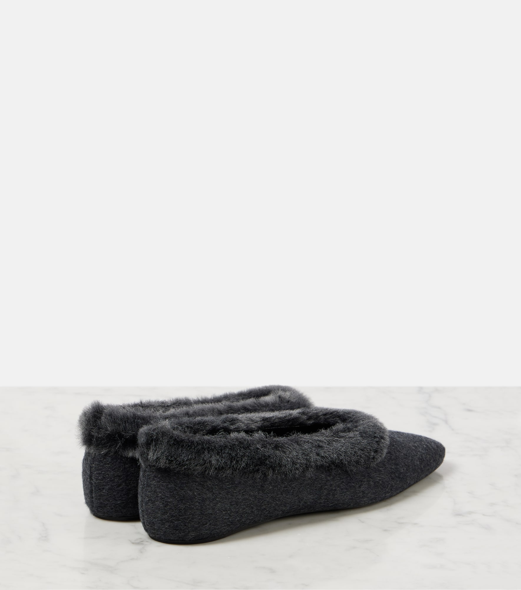 Shearling-lined ballet flats - 2