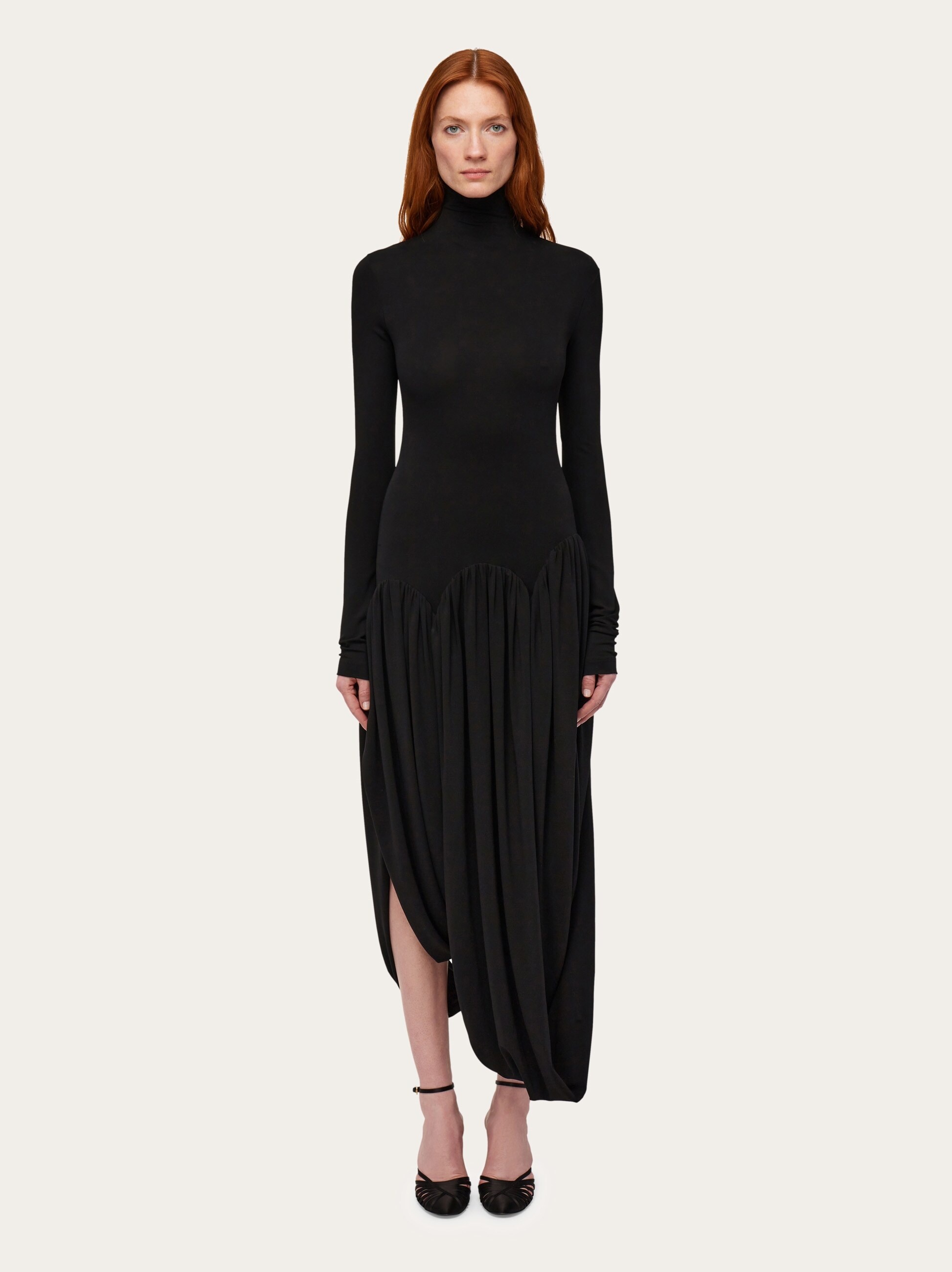 Turtleneck dress with tulip skirt - 2
