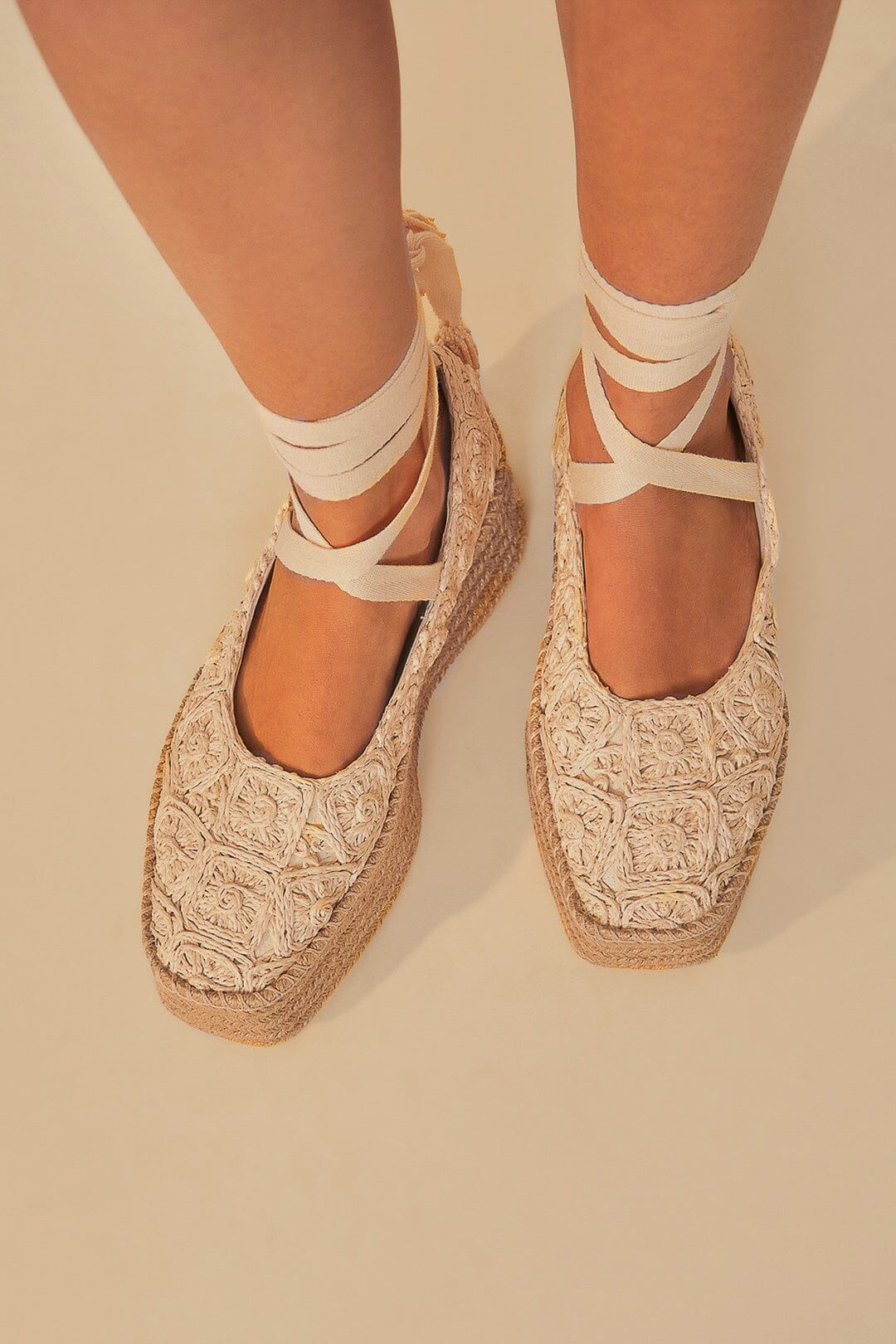 Natural Ballerina Espadrille Flatform Sandal - 6