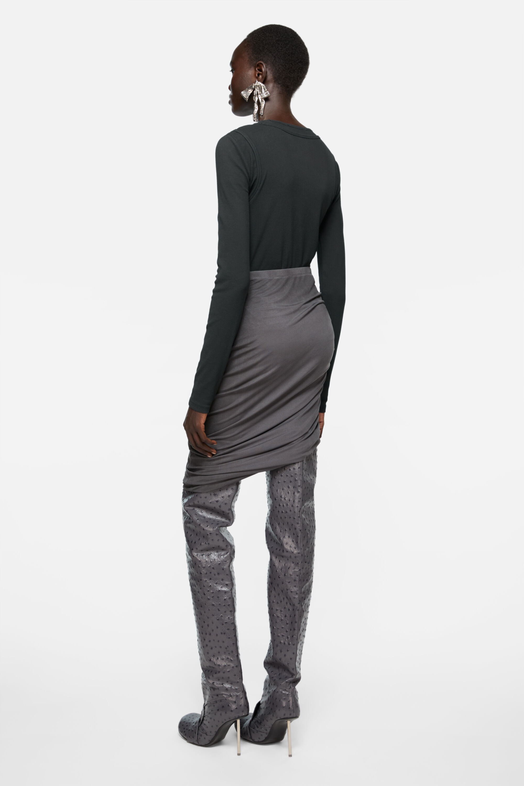 Layered long-sleeve t-shirt - Black - 3