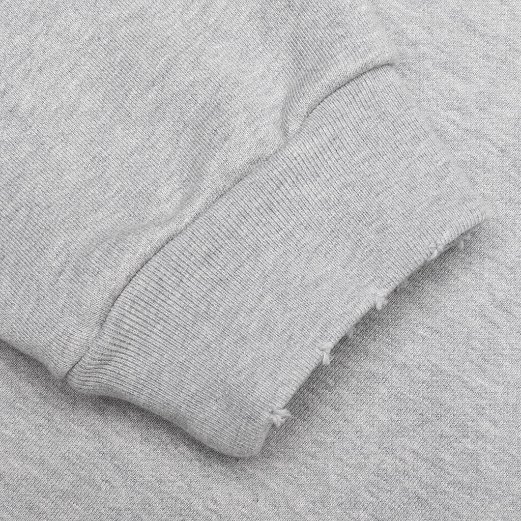 DISTRESSED HOODIE SMALL LOGO - HEATHER GREY - 7