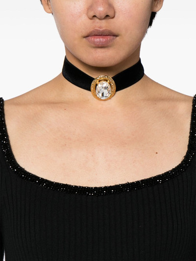 Jennifer Behr crystal-embellished velvet necklace outlook