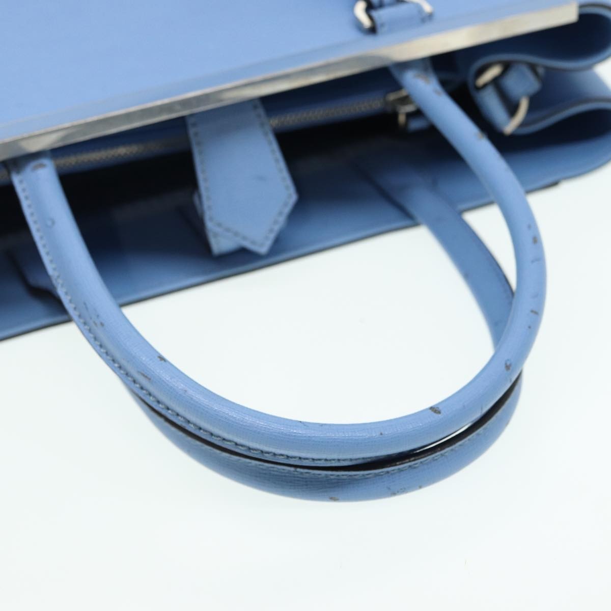 FENDI Hand Bag Leather Blue - 7